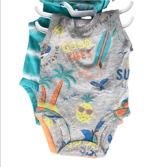CARTER'S Baby Girls 3-Pack Sleeveless Bodysuits - Picture 4 of 8